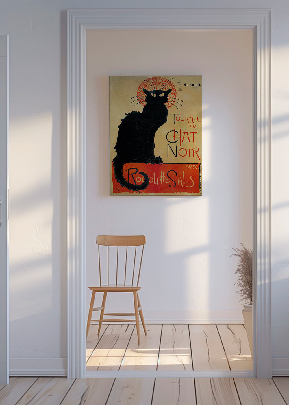 Affisch svart katt i vintage-stil