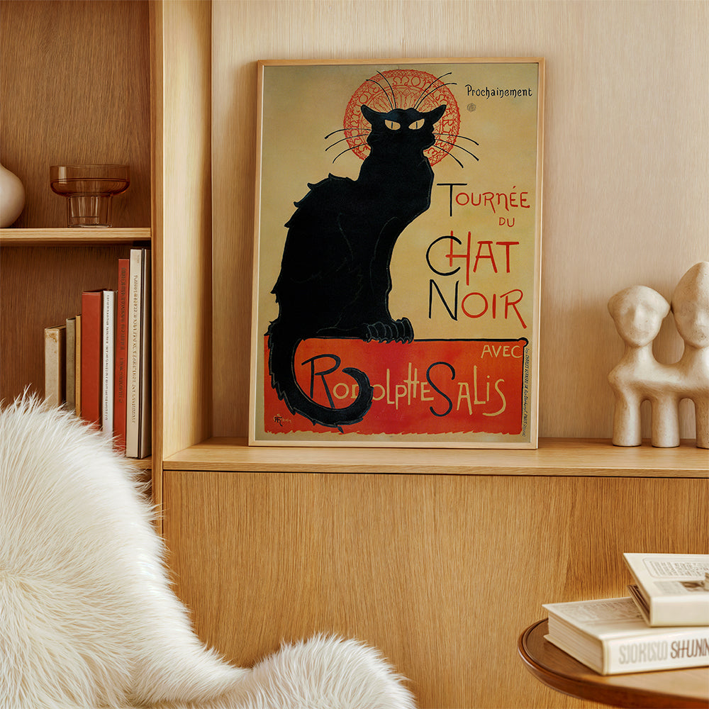 Affisch svart katt i vintage-stil