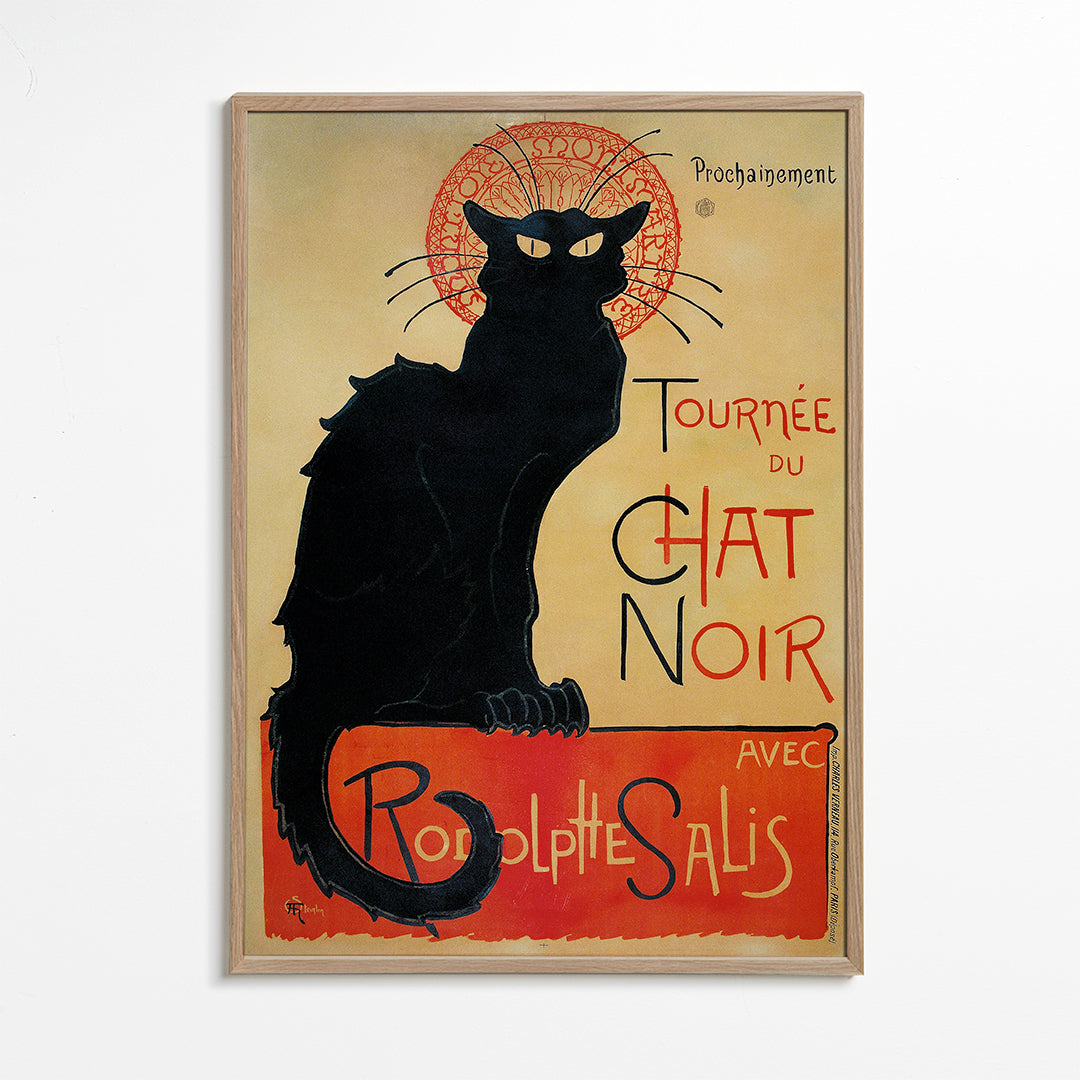 Affisch svart katt i vintage-stil