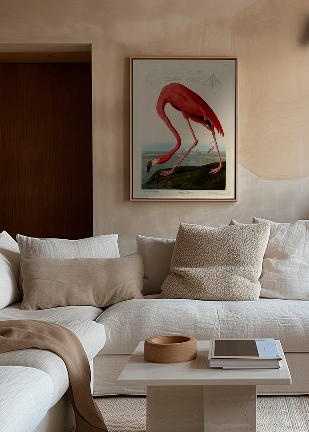 Konstflamingo i Audubon-stil