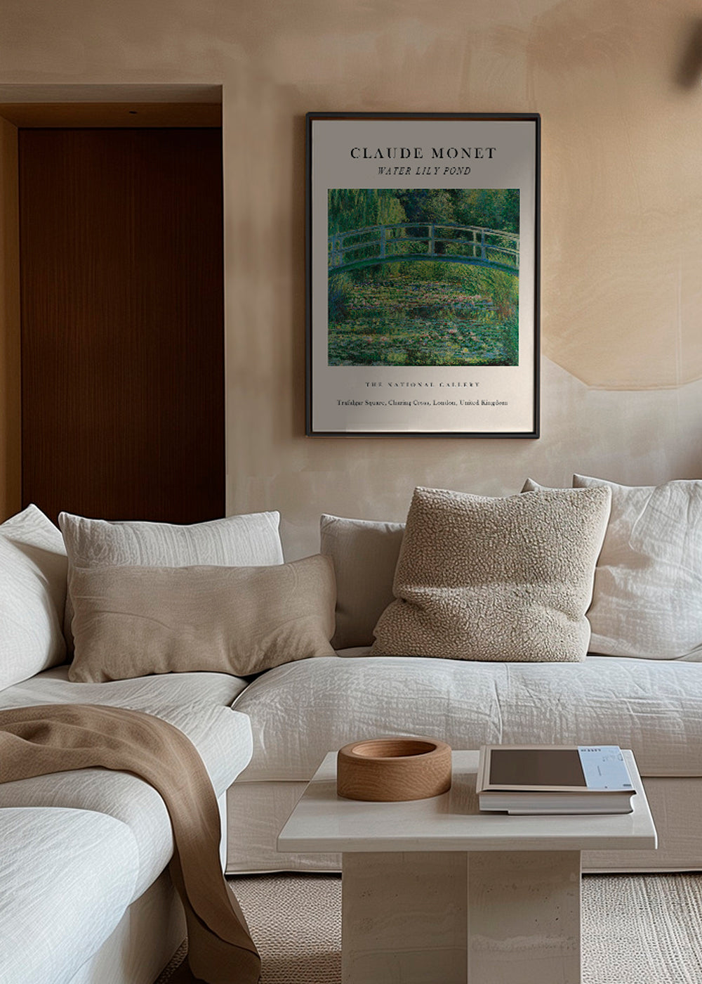 Botanisk poster: Näckrosdamm med bro