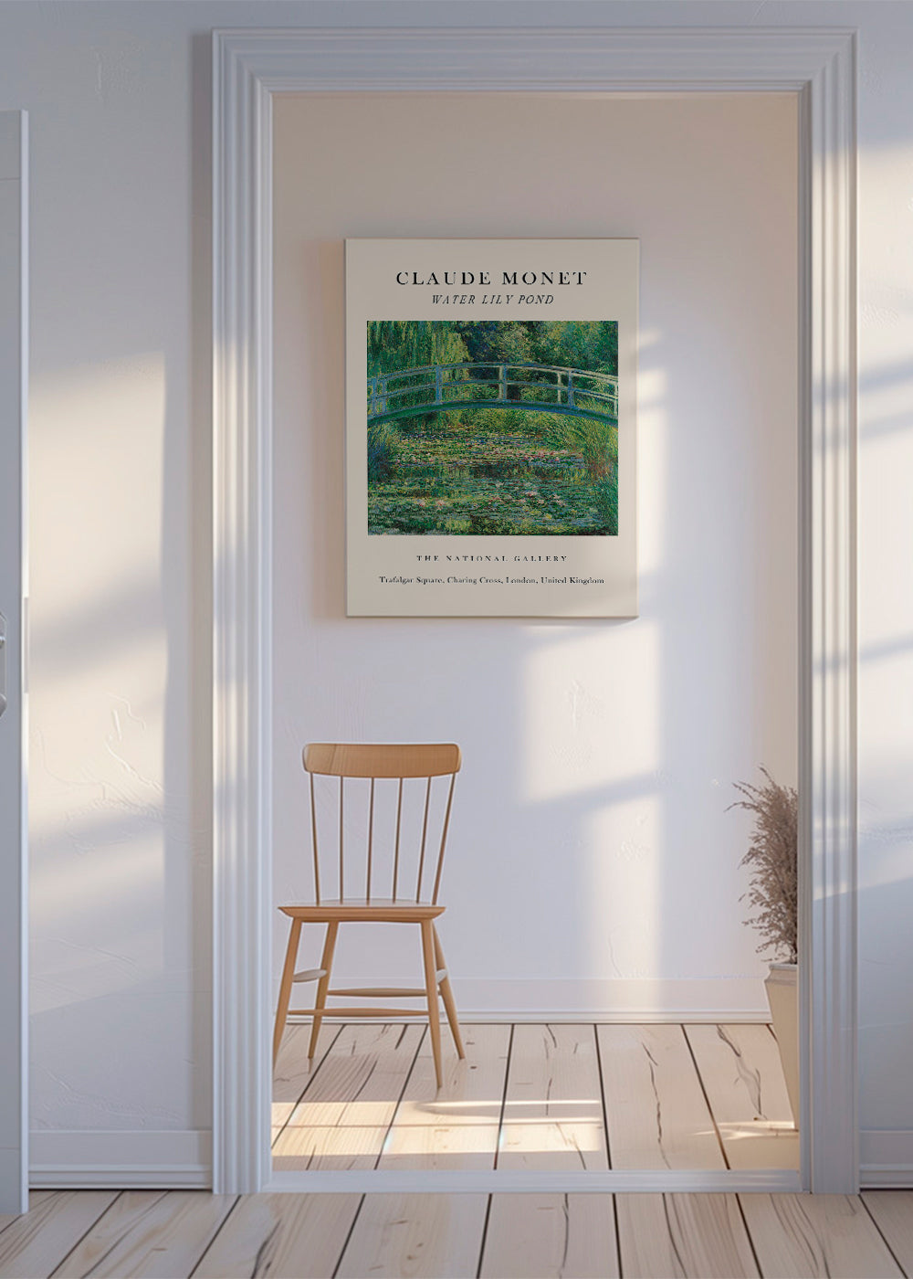 Botanisk poster: Näckrosdamm med bro