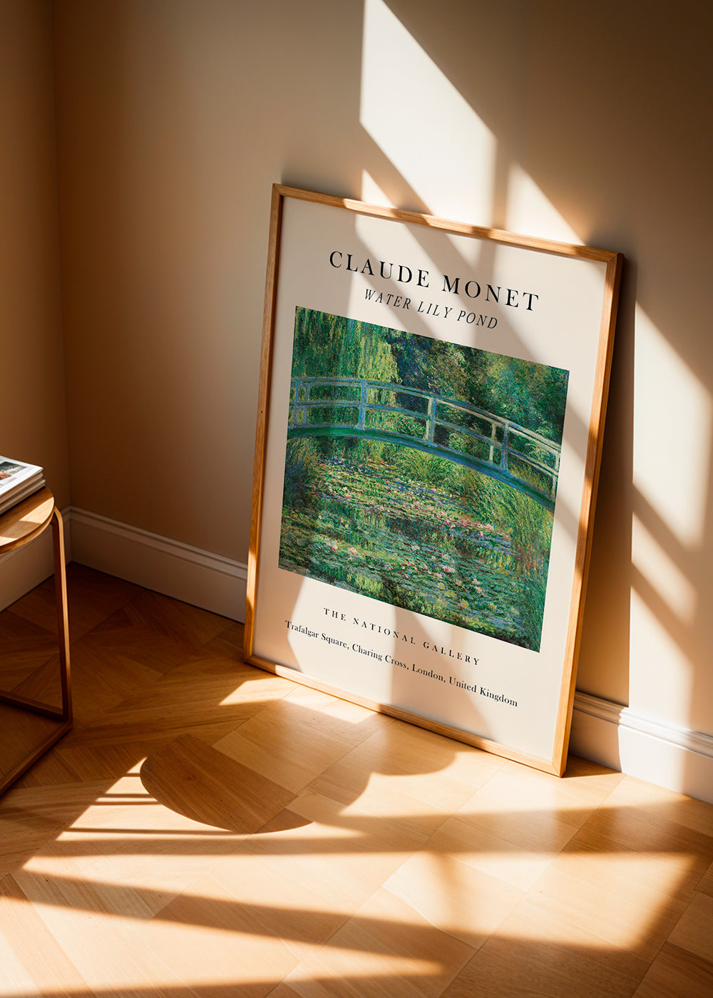 Botanisk poster: Näckrosdamm med bro
