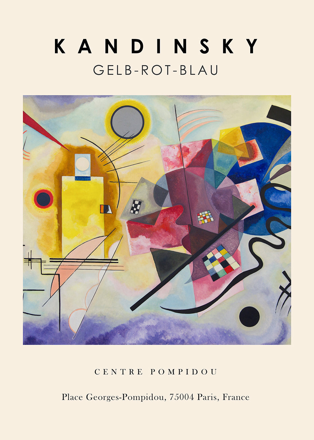 Abstrakt konst Kandinsky Gelb-Rot-Blau
