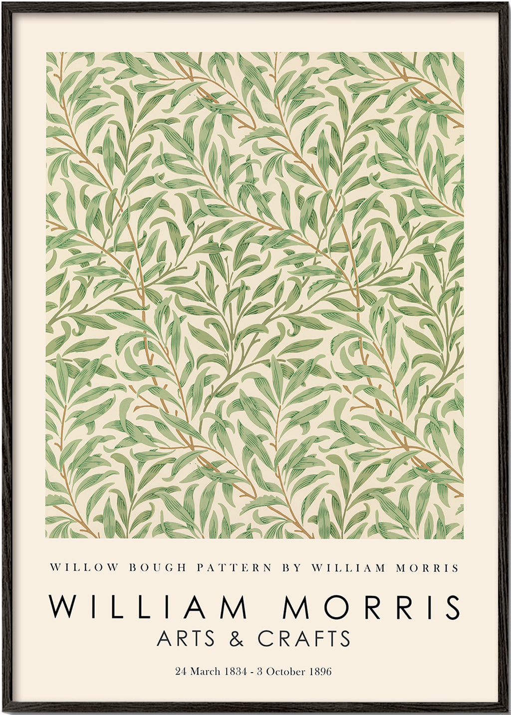 Botanisk poster Willow grenar i Morris-stil