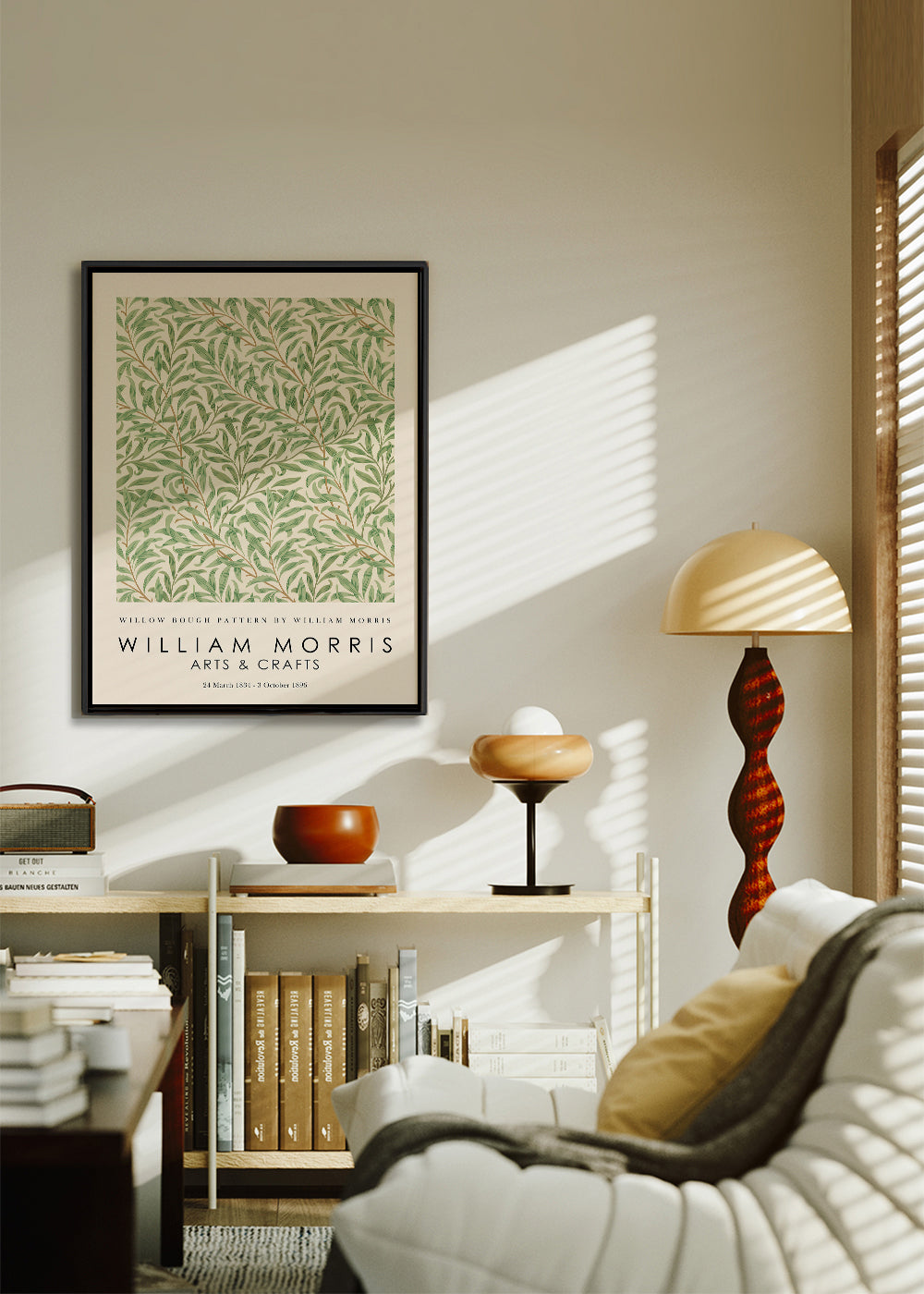 Botanisk poster Willow grenar i Morris-stil