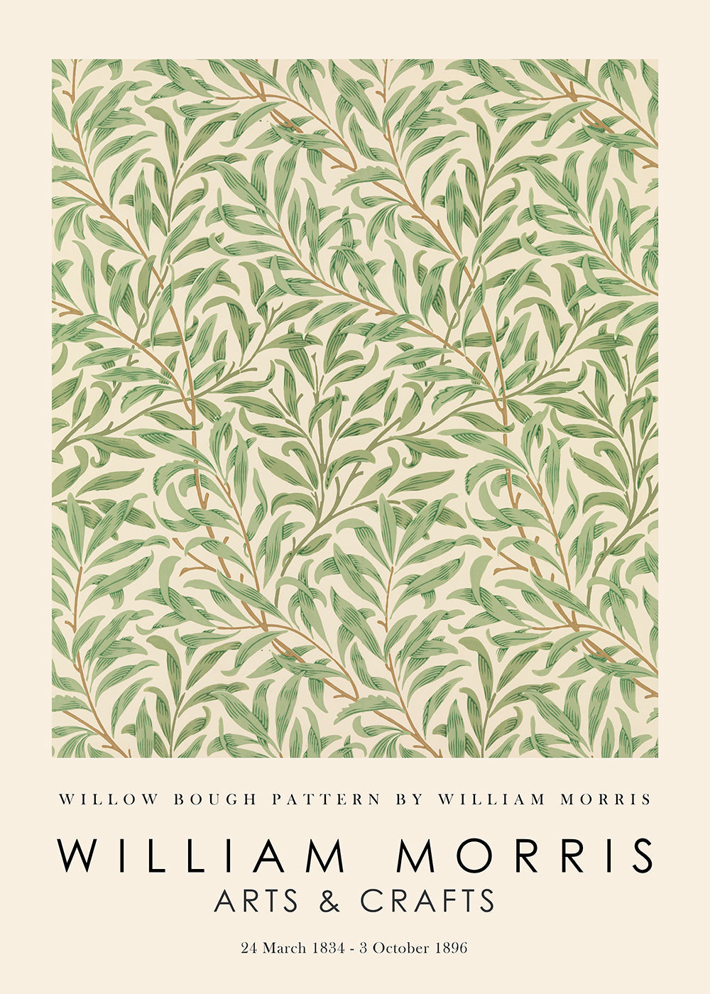 Botanisk poster Willow grenar i Morris-stil