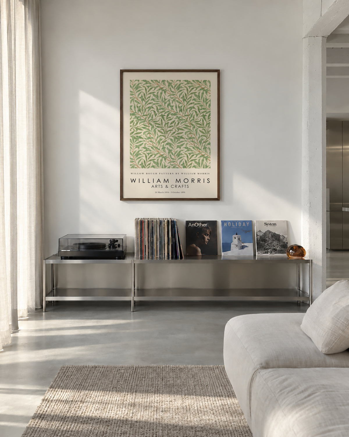 Willow Bough Pattern by William Morris Exhibition - Framed poster in an interior