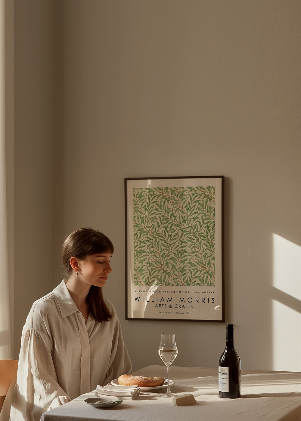 Botanisk poster Willow grenar i Morris-stil