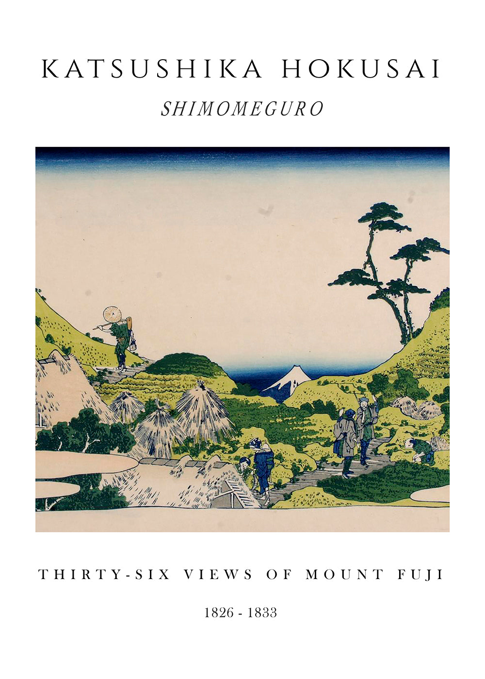 Japanskt landskap med Mount Fuji av Hokusai