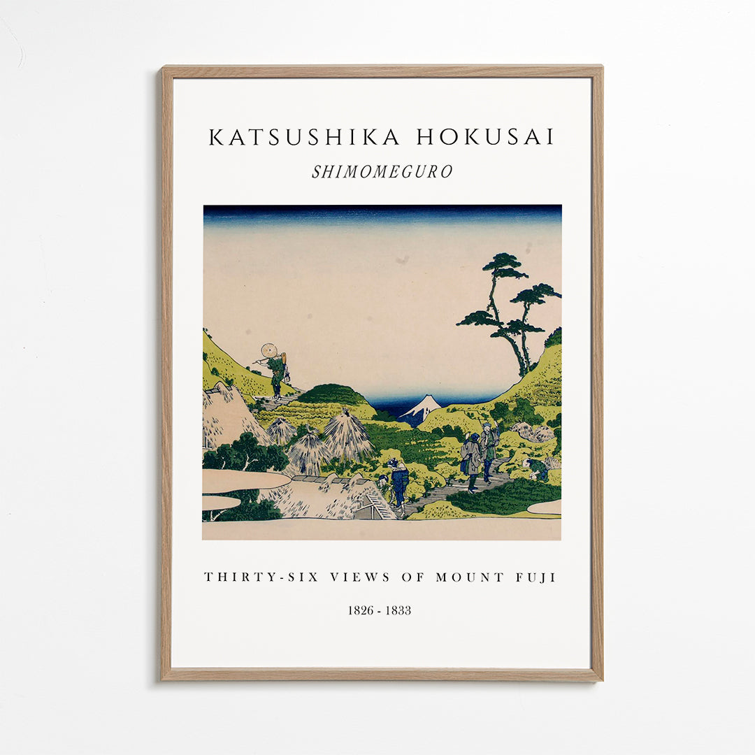 Japanskt landskap med Mount Fuji av Hokusai
