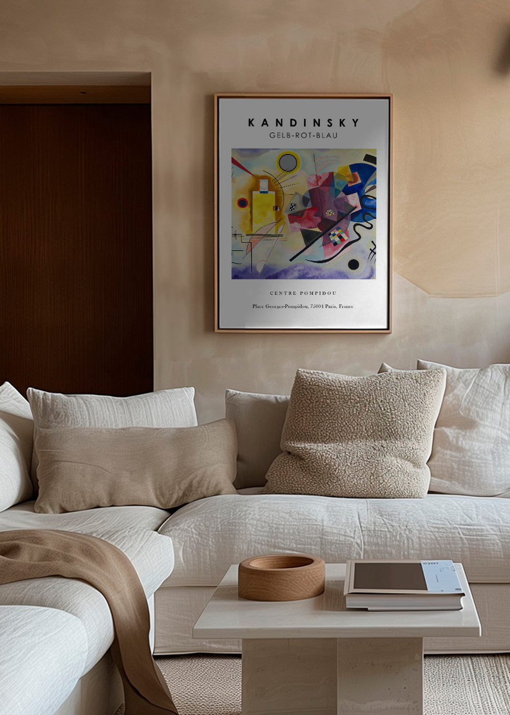 Abstrakt verk i Kandinsky-stil med geometriska former