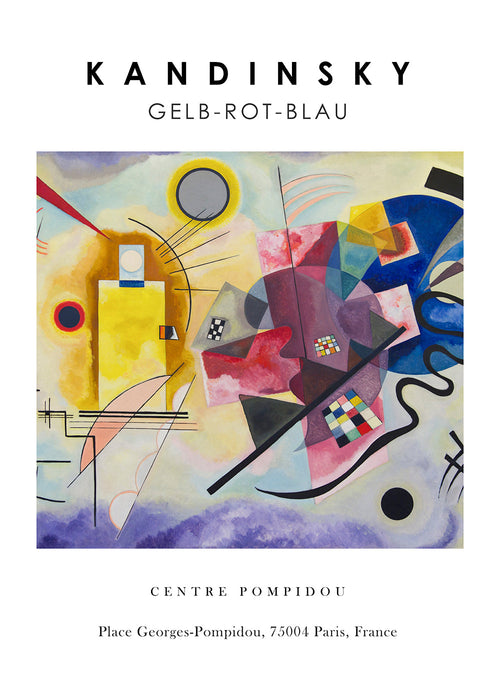 Abstrakt verk i Kandinsky-stil med geometriska former