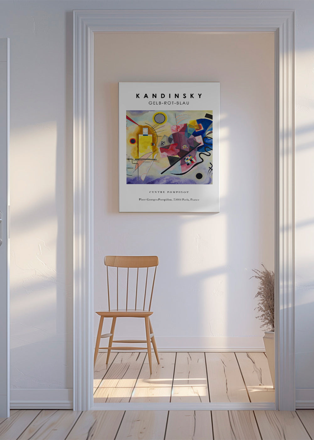 Abstrakt verk i Kandinsky-stil med geometriska former