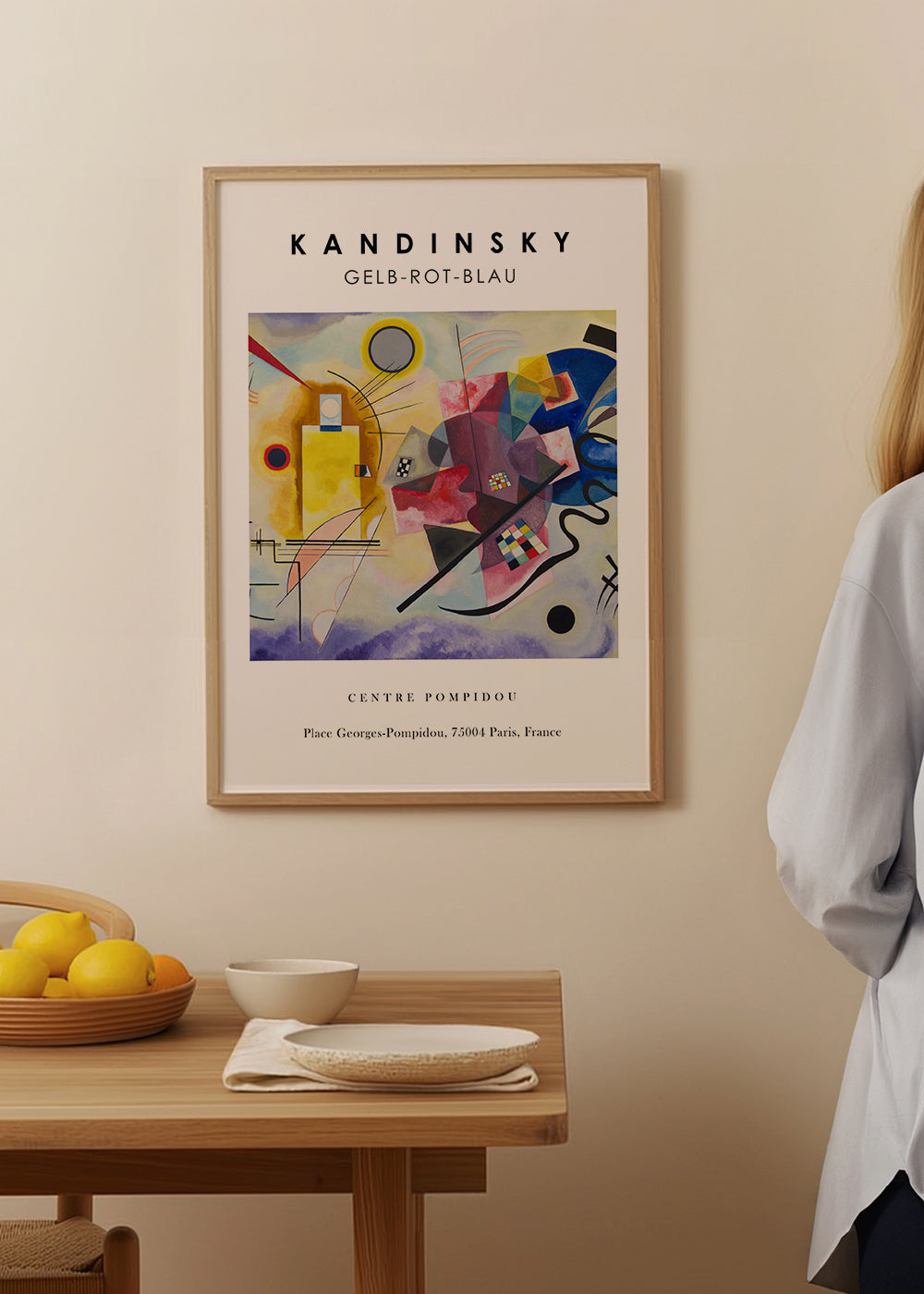 Abstrakt verk i Kandinsky-stil med geometriska former