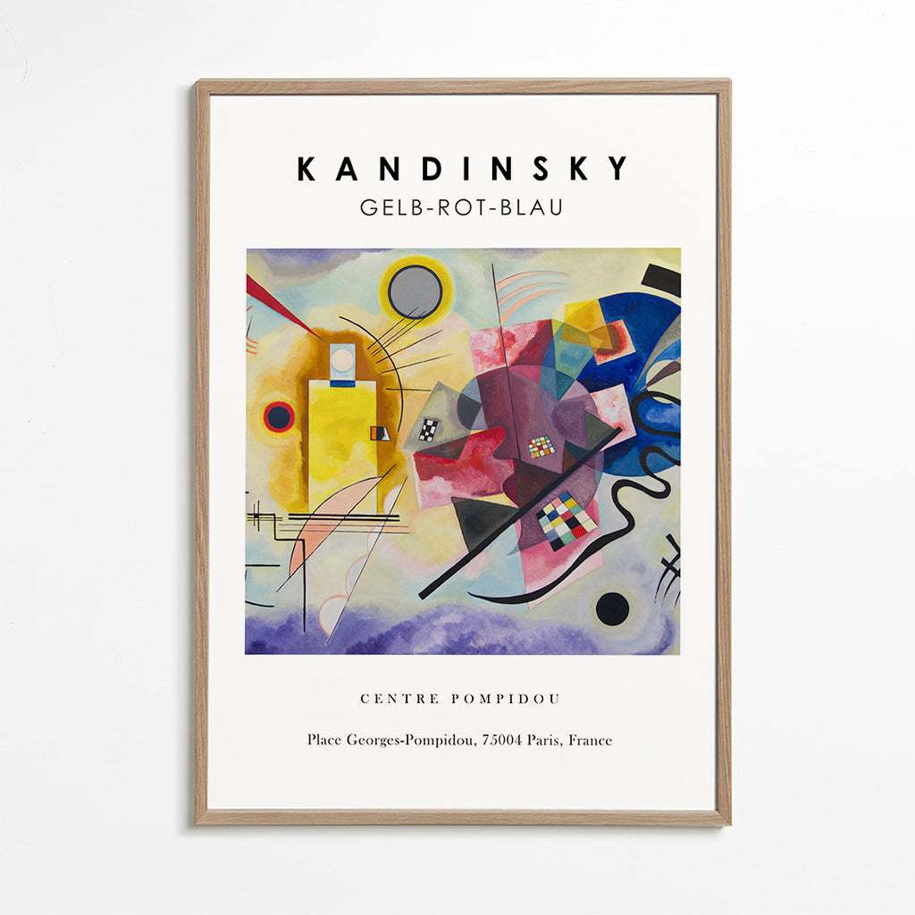 Abstrakt verk i Kandinsky-stil med geometriska former
