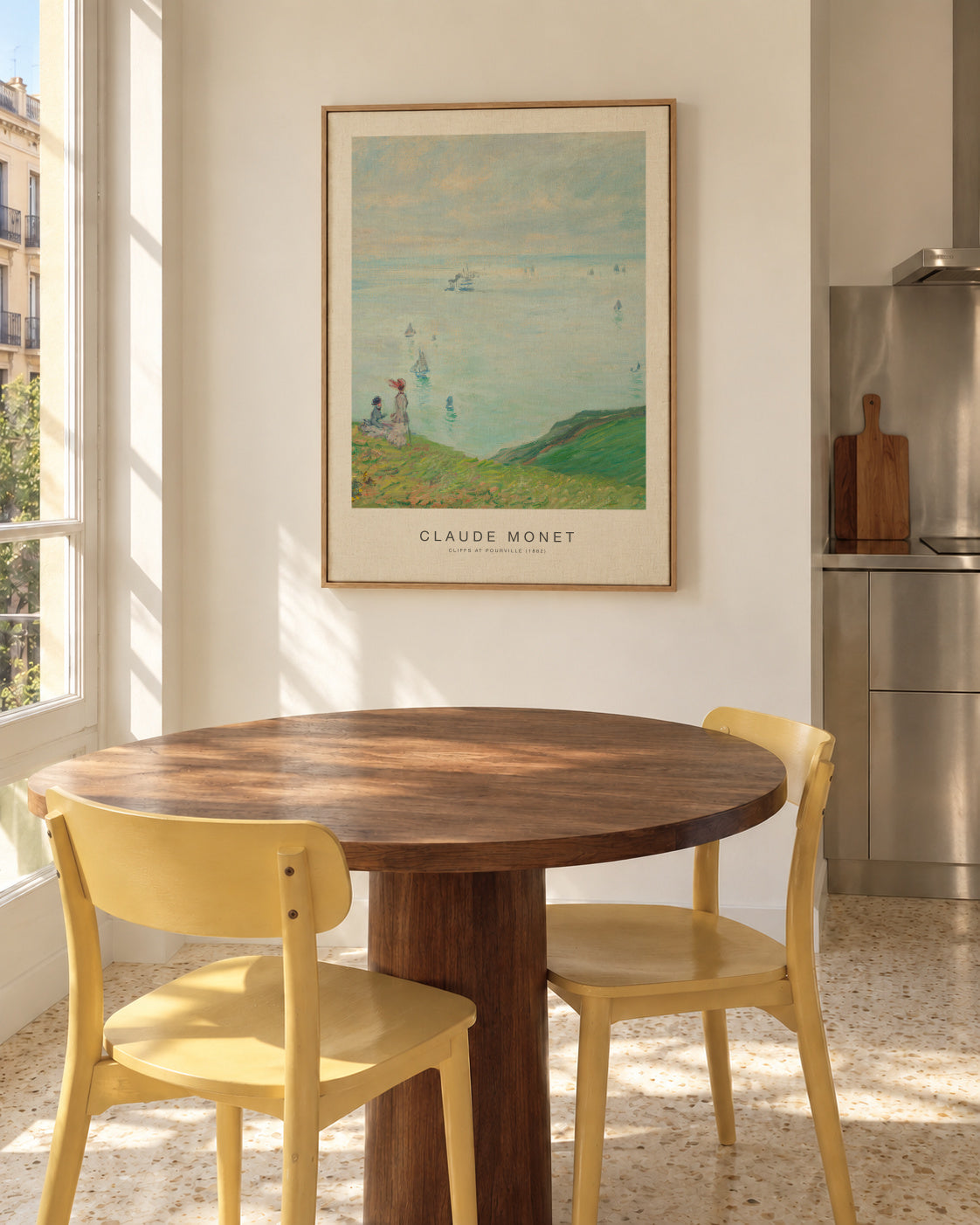Cliffs at Pourville (Special Edition) - Claude Monet - Framed canvas in an interior