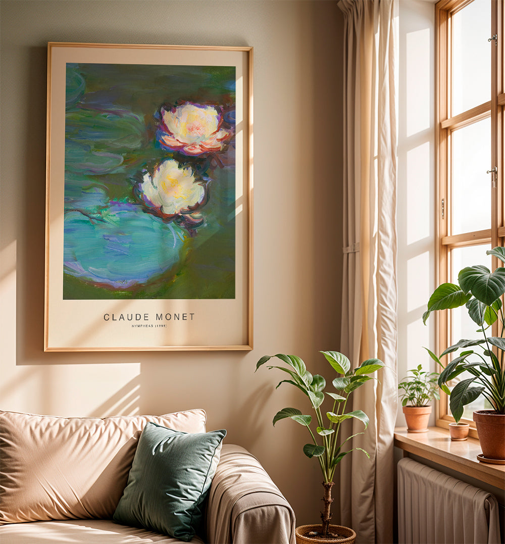 Botanisk affisch Näckrosor på vatten