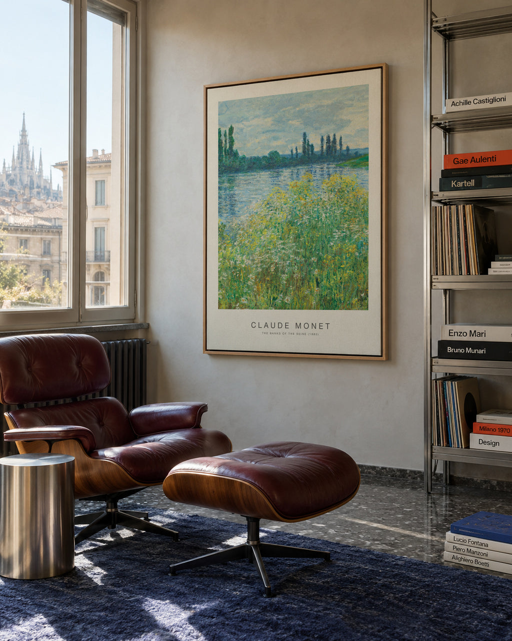 The Banks of the Seine (Special Edition) - Claude Monet - Framed canvas in an interior