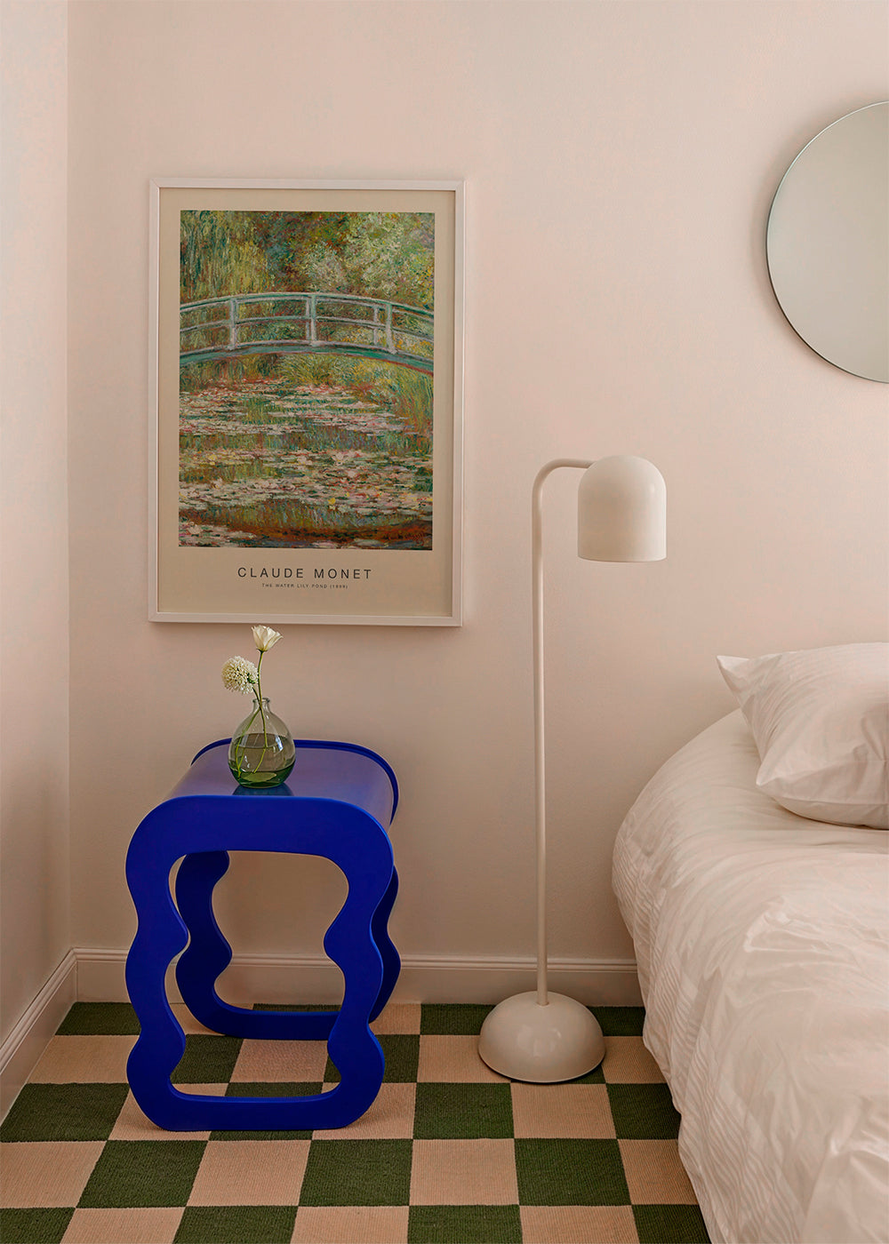 Botanisk print näckrosor och bro av Monet