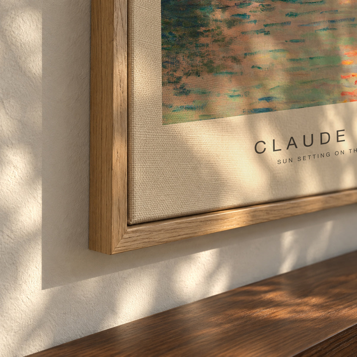 Sun Setting on the Seine (Special Edition) - Claude Monet - Framed canvas detail