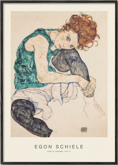 Vintage affisch: Adele Herms porträtt av Egon Schiele