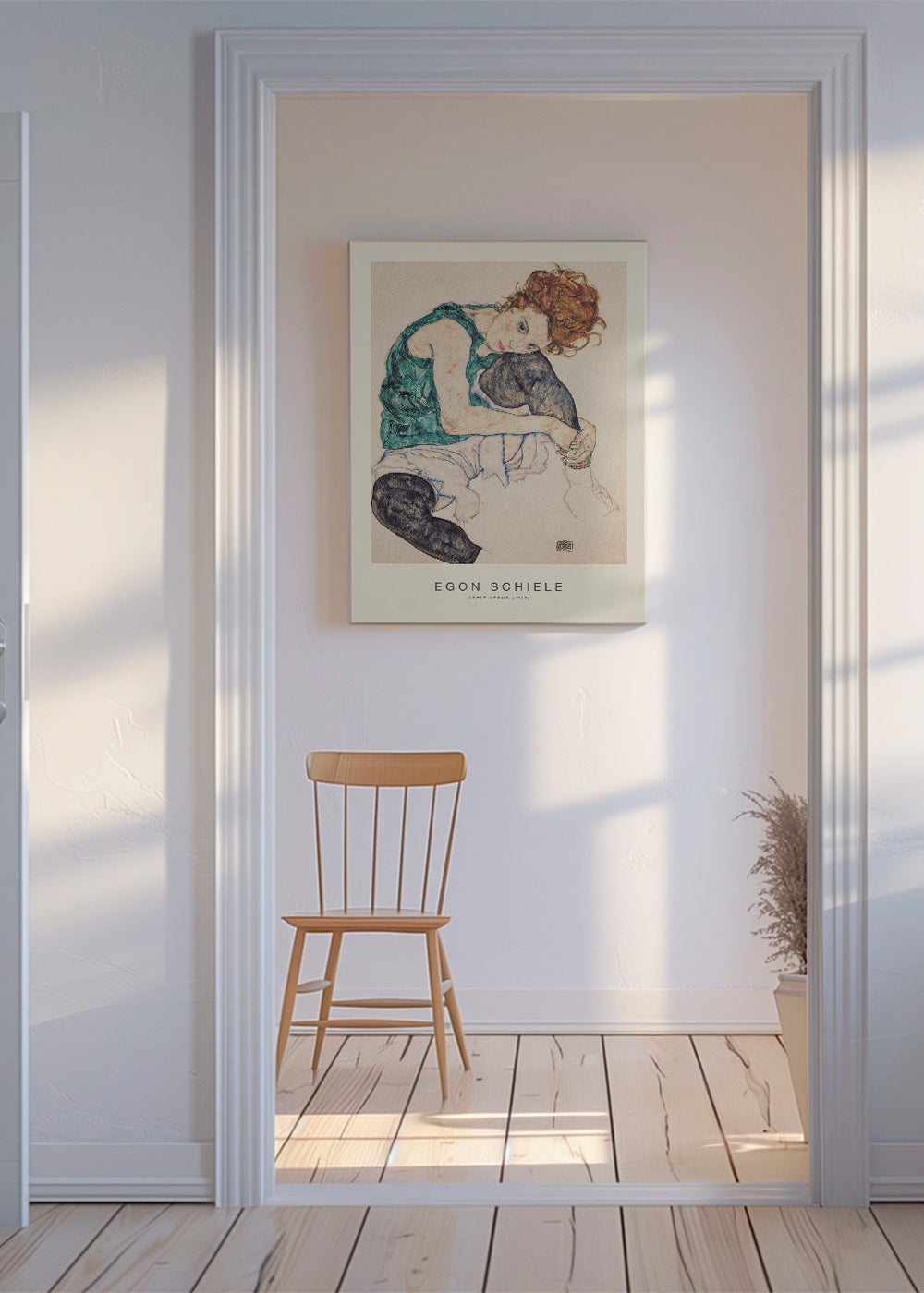 Vintage affisch: Adele Herms porträtt av Egon Schiele