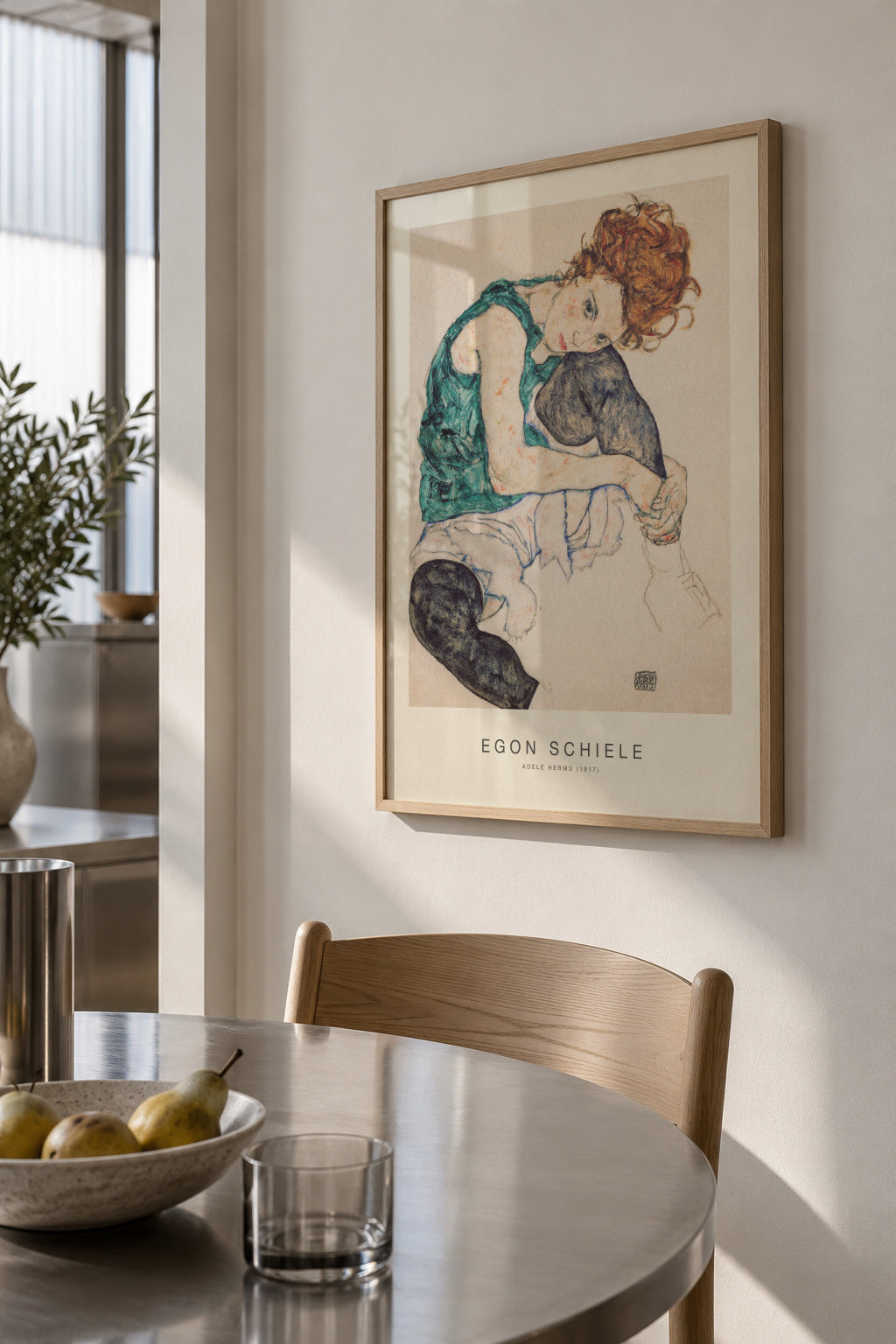 Adele Herms (Special Edition) - Egon Schiele - Framed poster in an interior