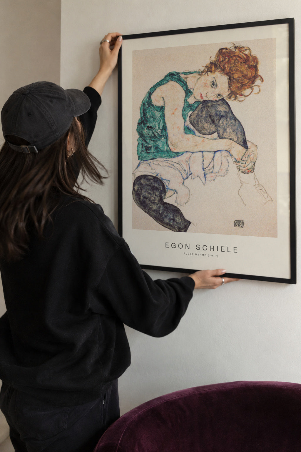 Adele Herms (Special Edition) - Egon Schiele - Framed poster detail