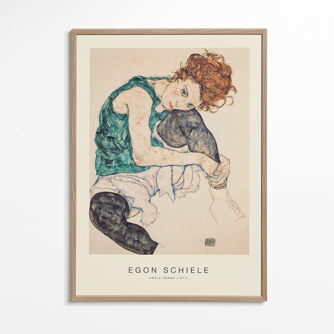 Vintage affisch: Adele Herms porträtt av Egon Schiele