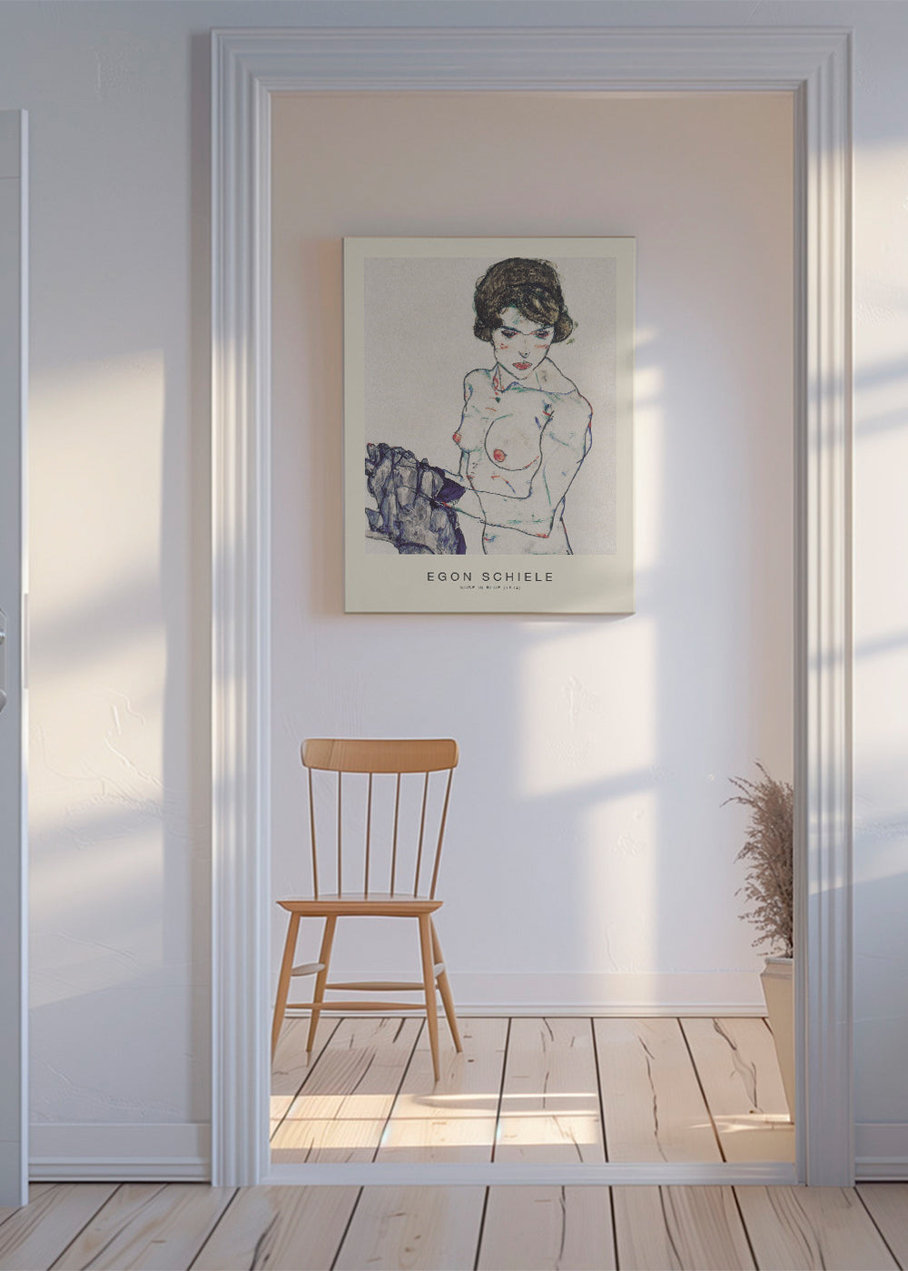 Illustration: kvinnligt akt i uttrycksfull linje