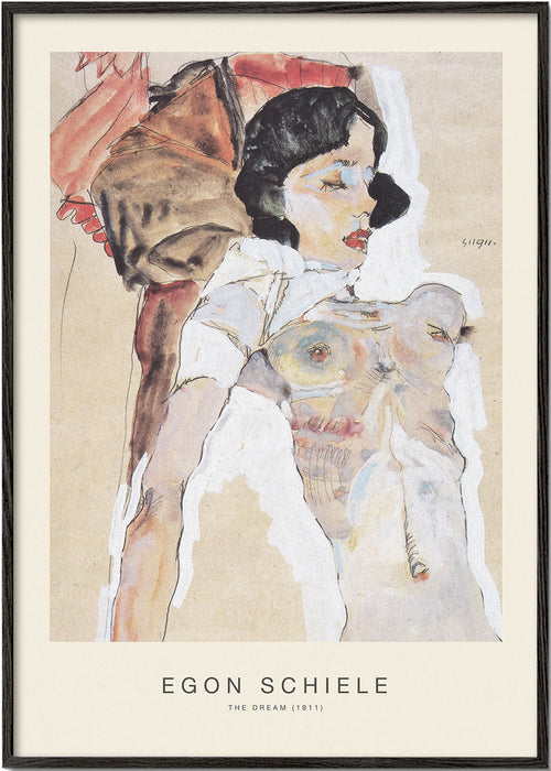 Vintage tryck: liggande kvinnlig gestalt av Egon Schiele