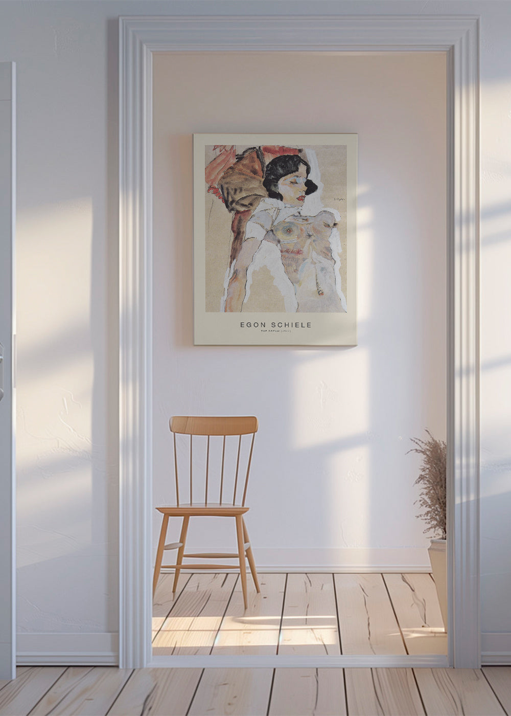 Vintage tryck: liggande kvinnlig gestalt av Egon Schiele