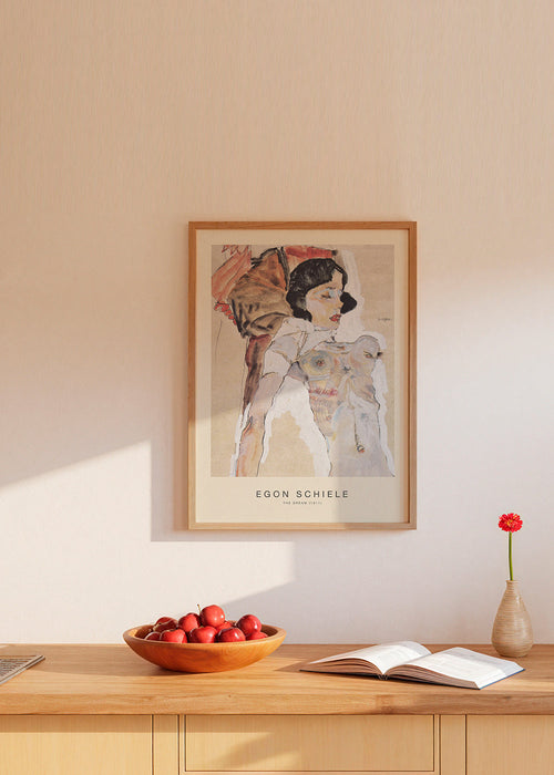 Vintage tryck: liggande kvinnlig gestalt av Egon Schiele