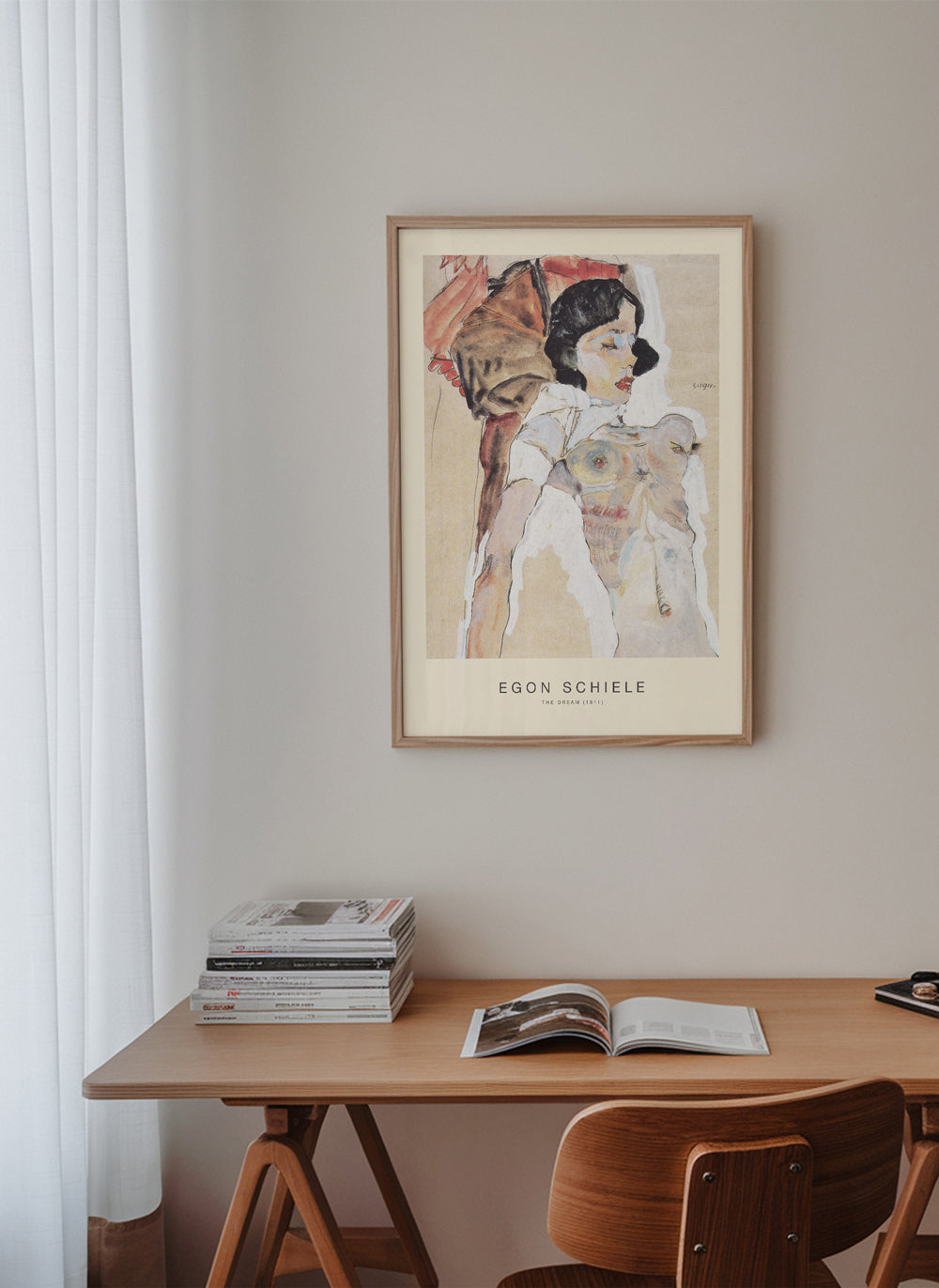 Vintage tryck: liggande kvinnlig gestalt av Egon Schiele