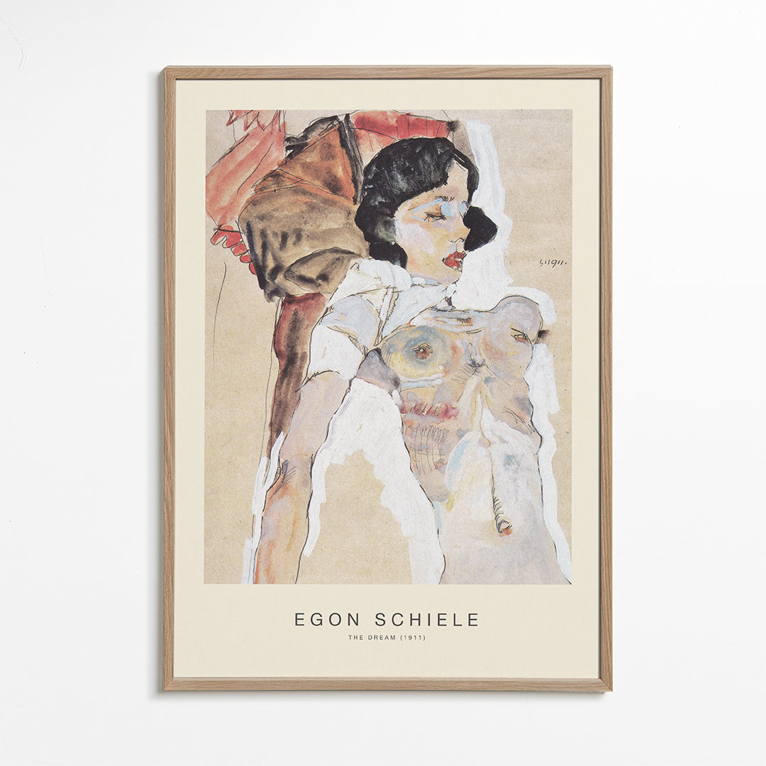 Vintage tryck: liggande kvinnlig gestalt av Egon Schiele