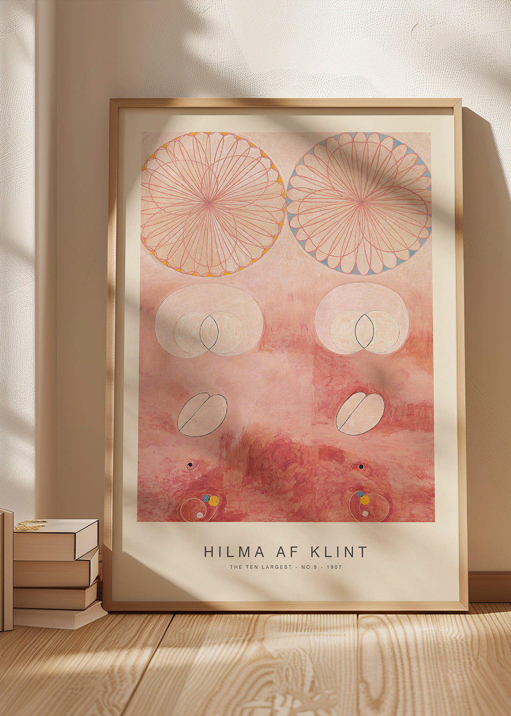Abstrakt rosa verk med botaniska motiv