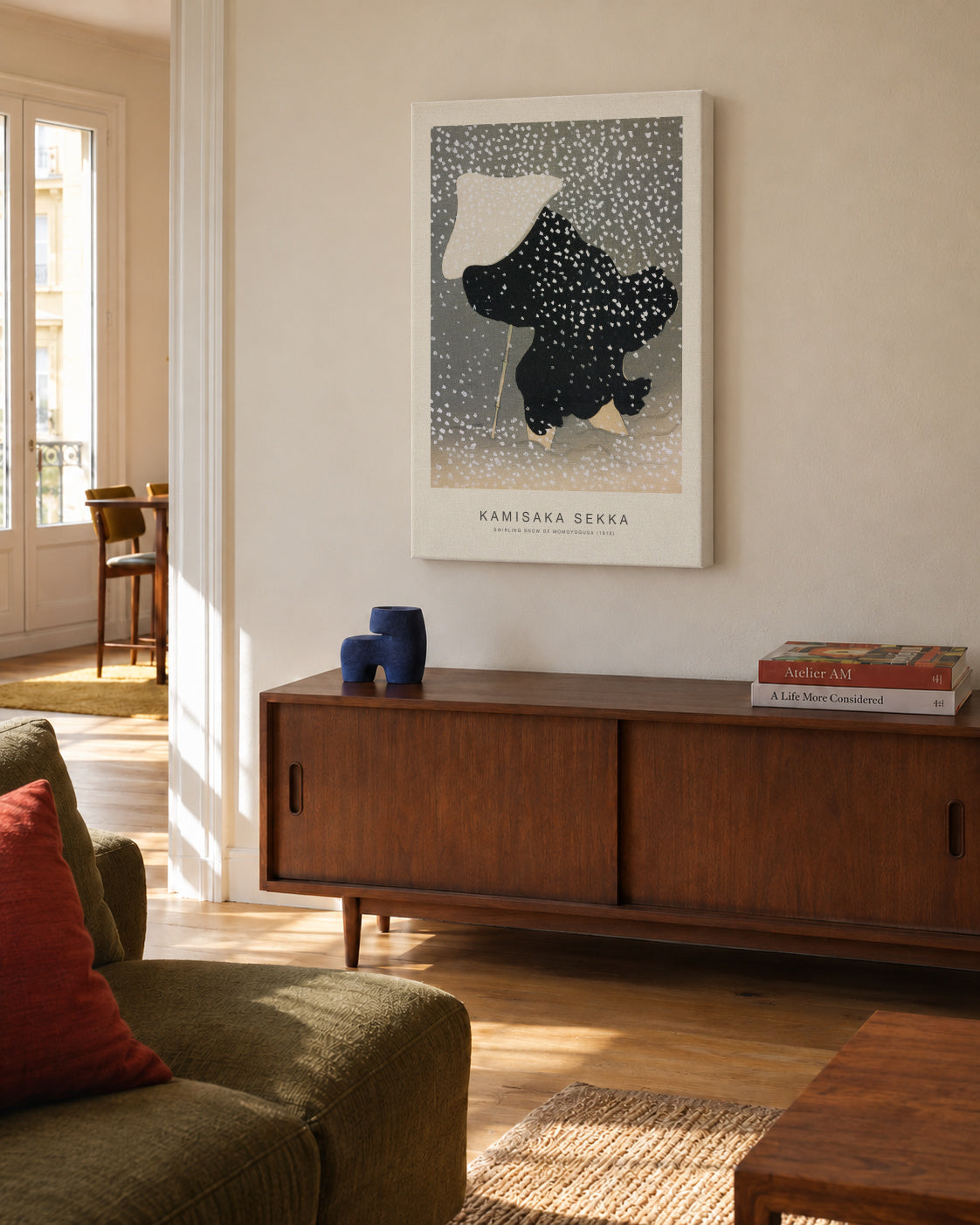 Swirling Snow of Momoyogusa (Special Edition) - Kamisaka Sekka - Unframed canvas in an interior