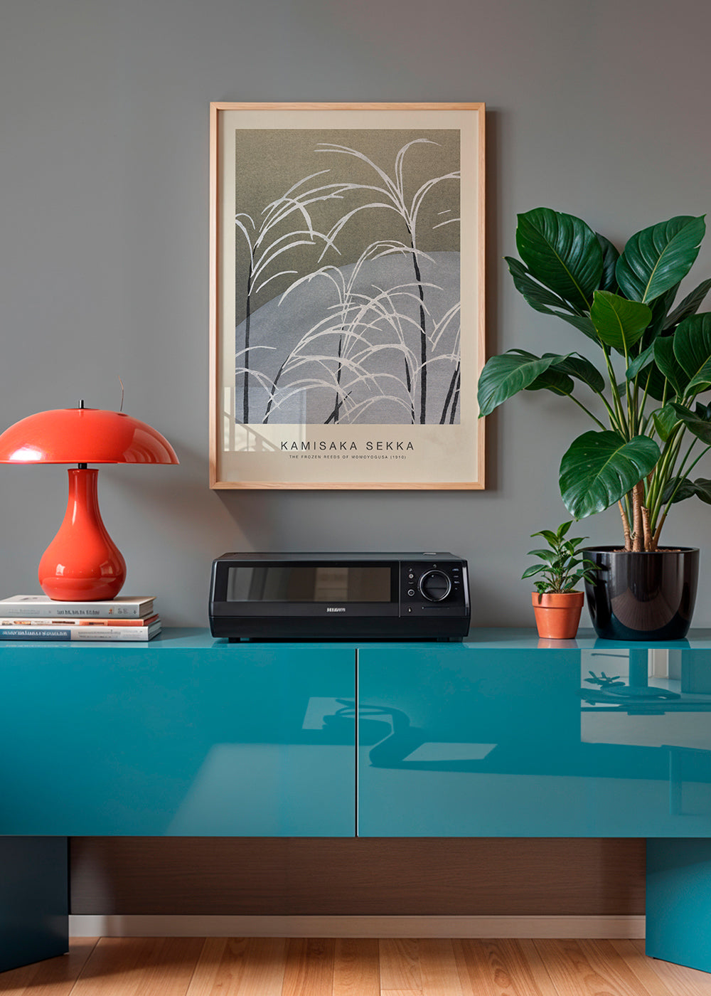 Botanisk poster: studie av frusna vass