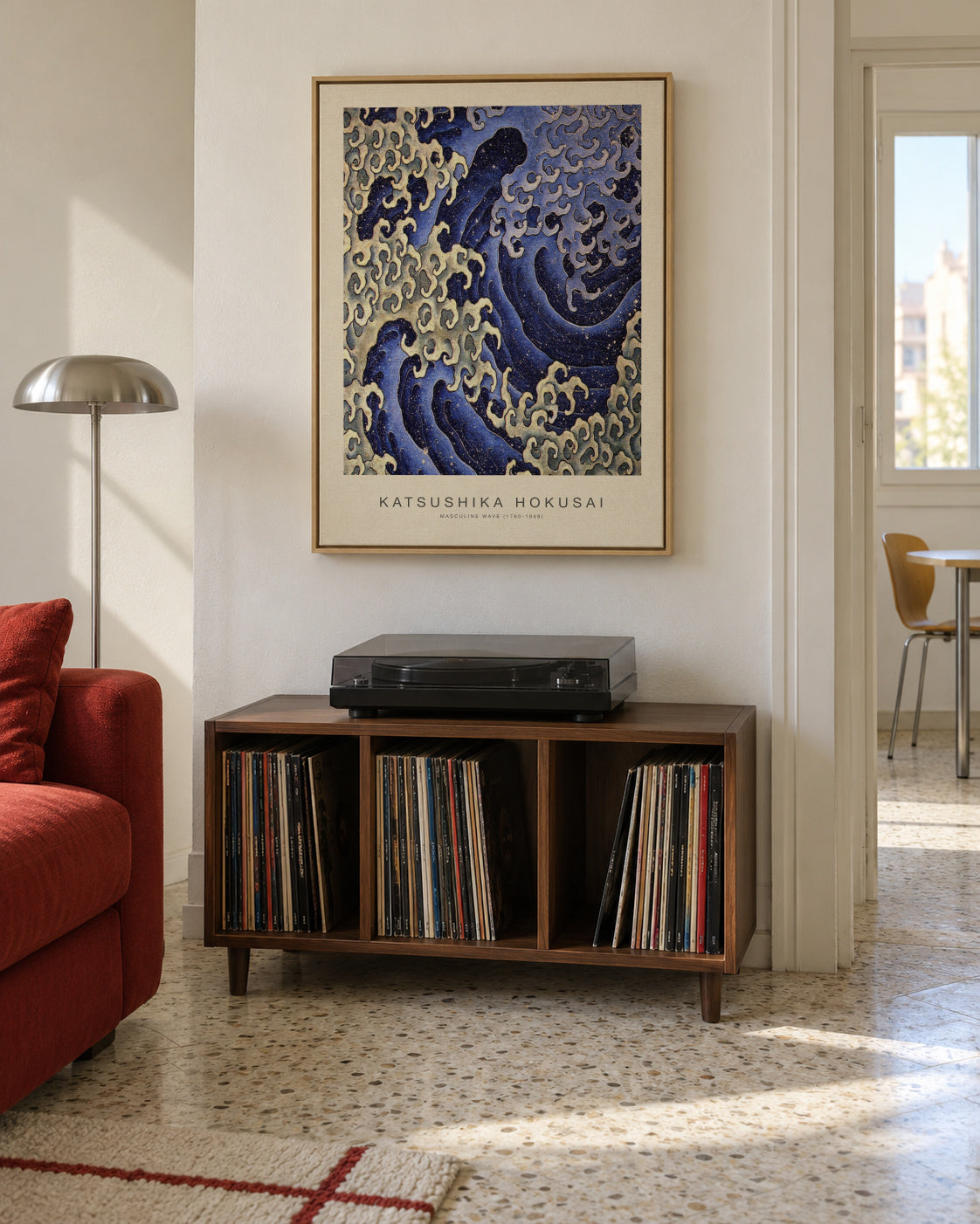 Masculine Wave (Special Edition) - Katsushika Hokusai - Framed canvas in an interior