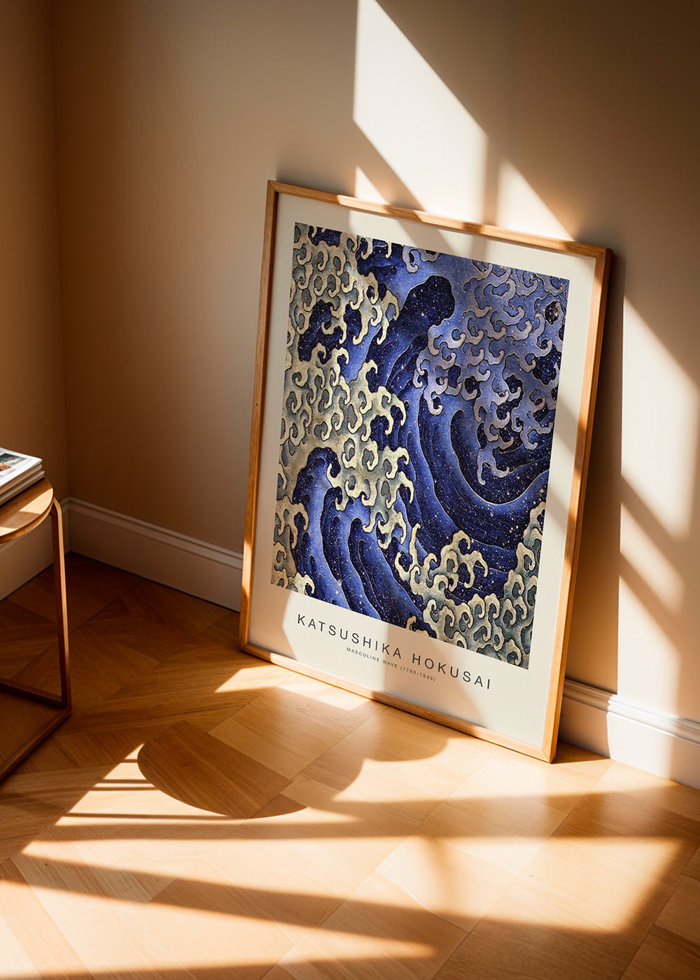 Hokusai-vågillustration i blått