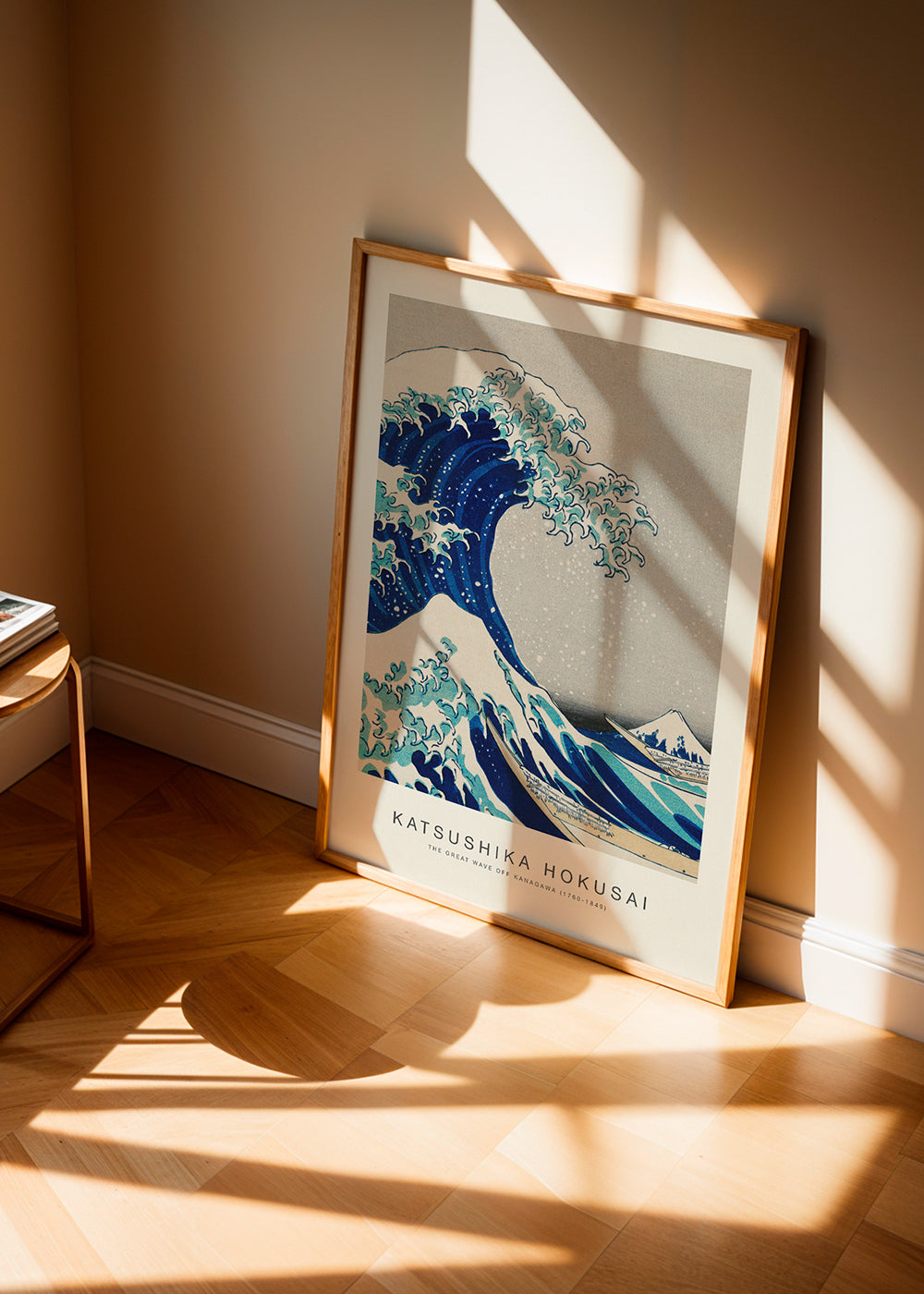 Japansk vågillustration i blått