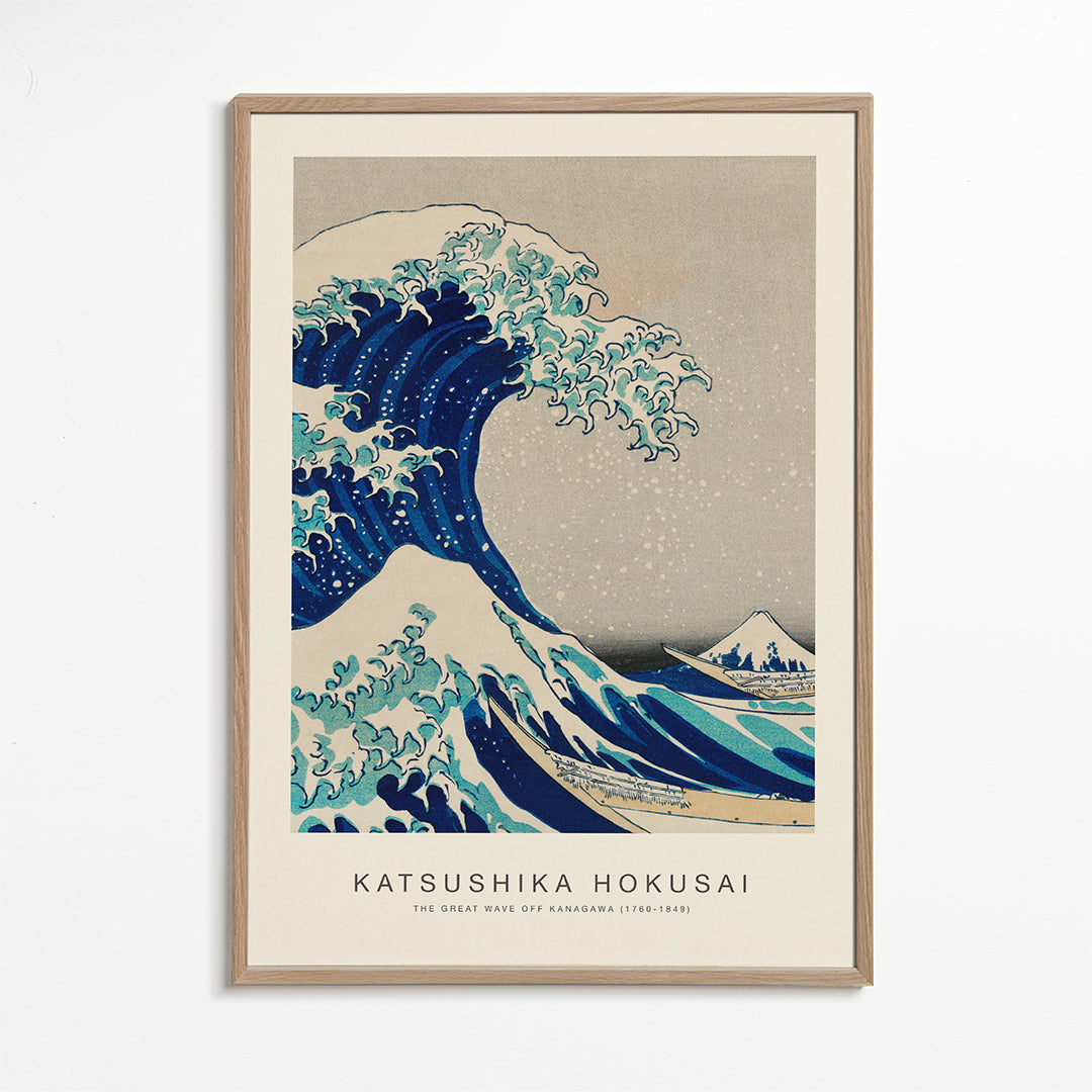 Japansk vågillustration i blått