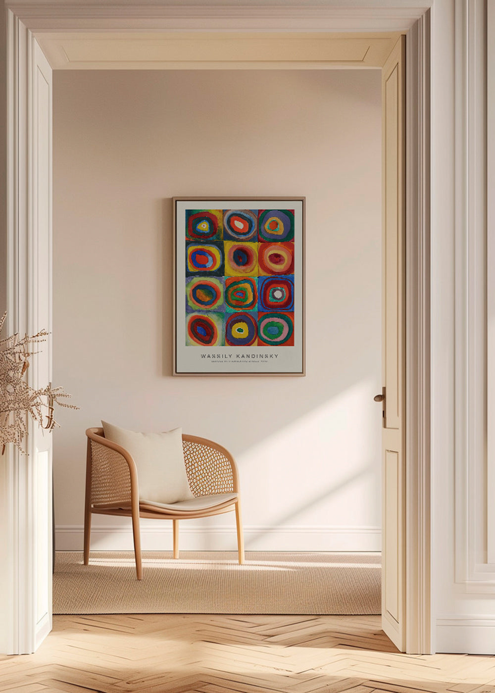 Geometrisk poster: koncentriska cirklar i rutnät
