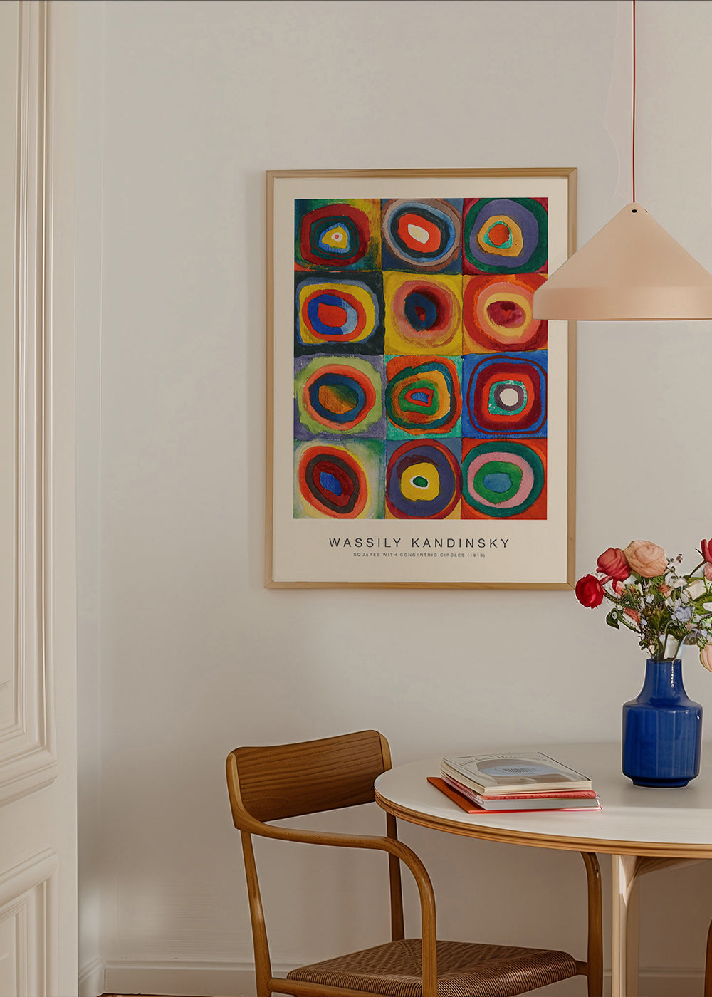 Geometrisk poster: koncentriska cirklar i rutnät