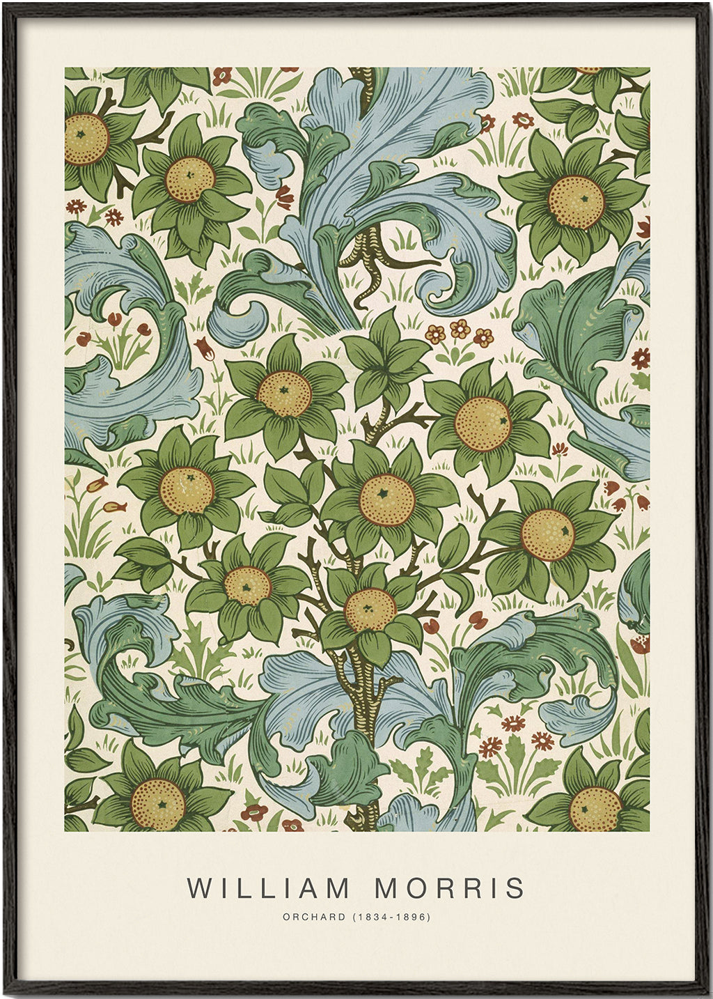 Botanisk poster William Morris blommönster