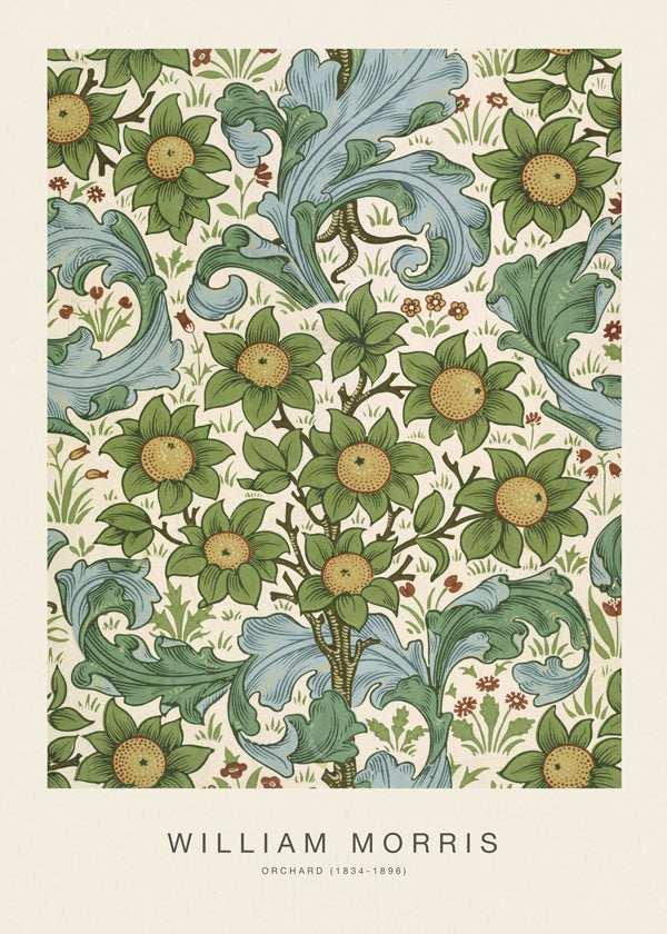 Botanisk poster William Morris blommönster