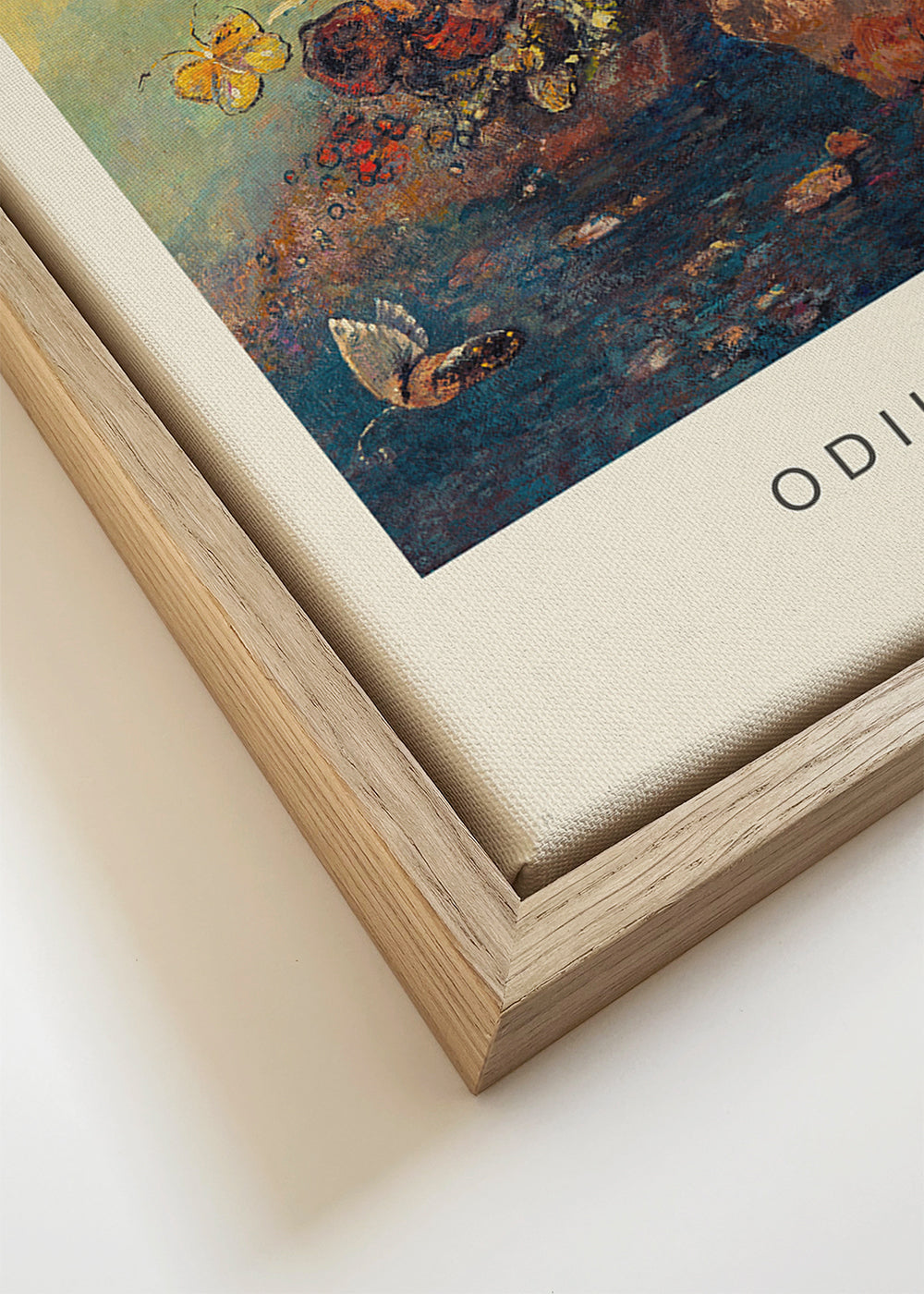 Botanisk poster med fjärilar i drömsk himmel