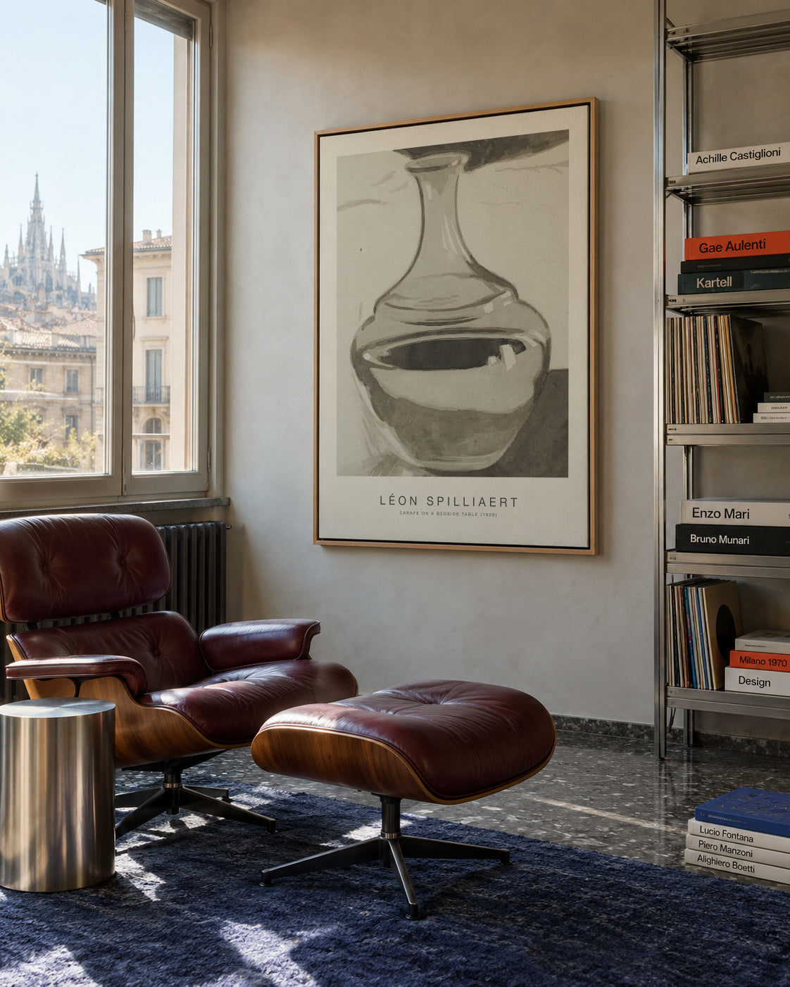 Carafe on a Bedside Table (Special Edition) - Léon Spilliaert - Framed canvas in an interior