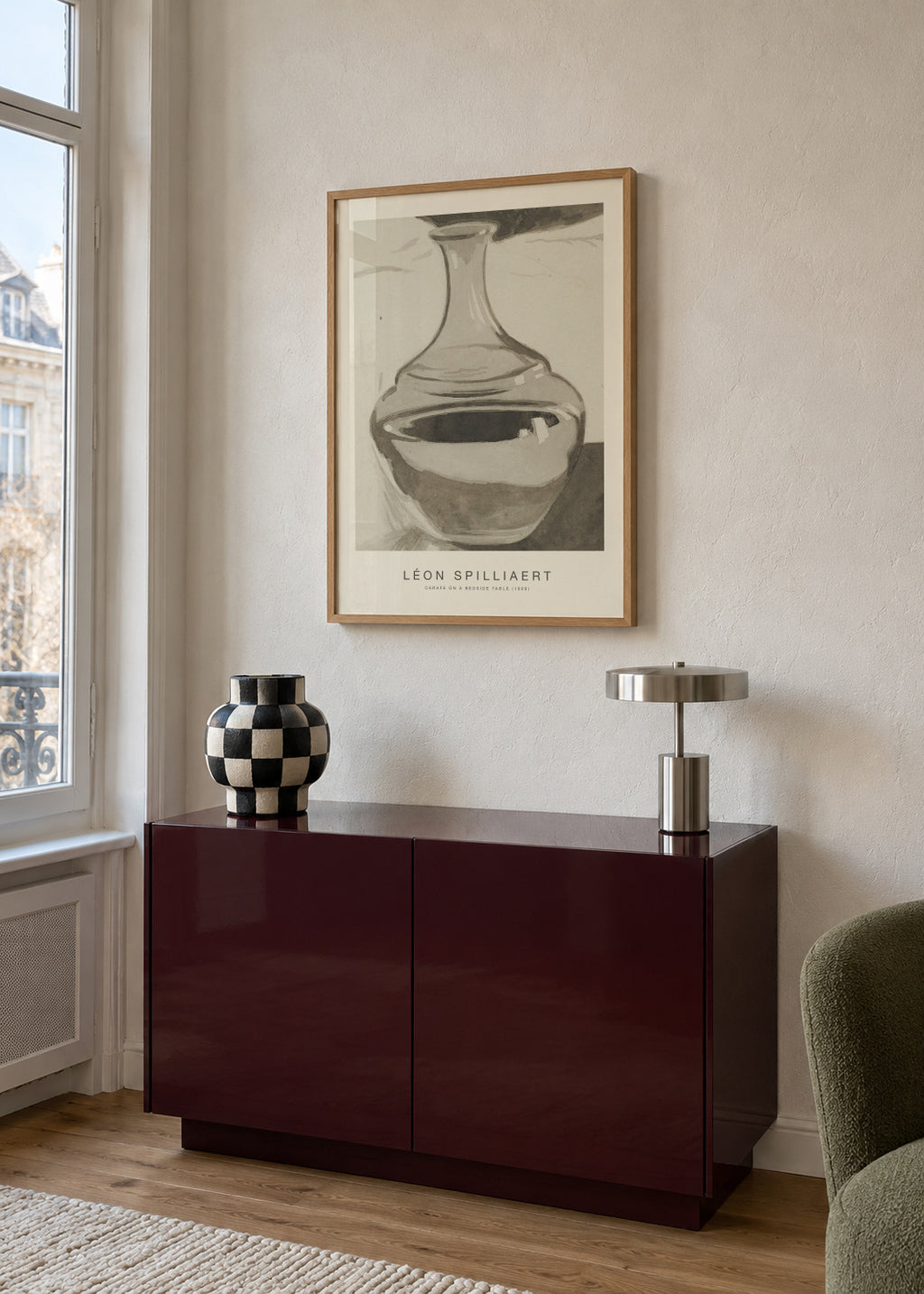 Carafe on a Bedside Table (Special Edition) - Léon Spilliaert - Framed poster in an interior